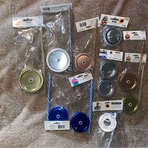 Mason jar lids, pump & shaker